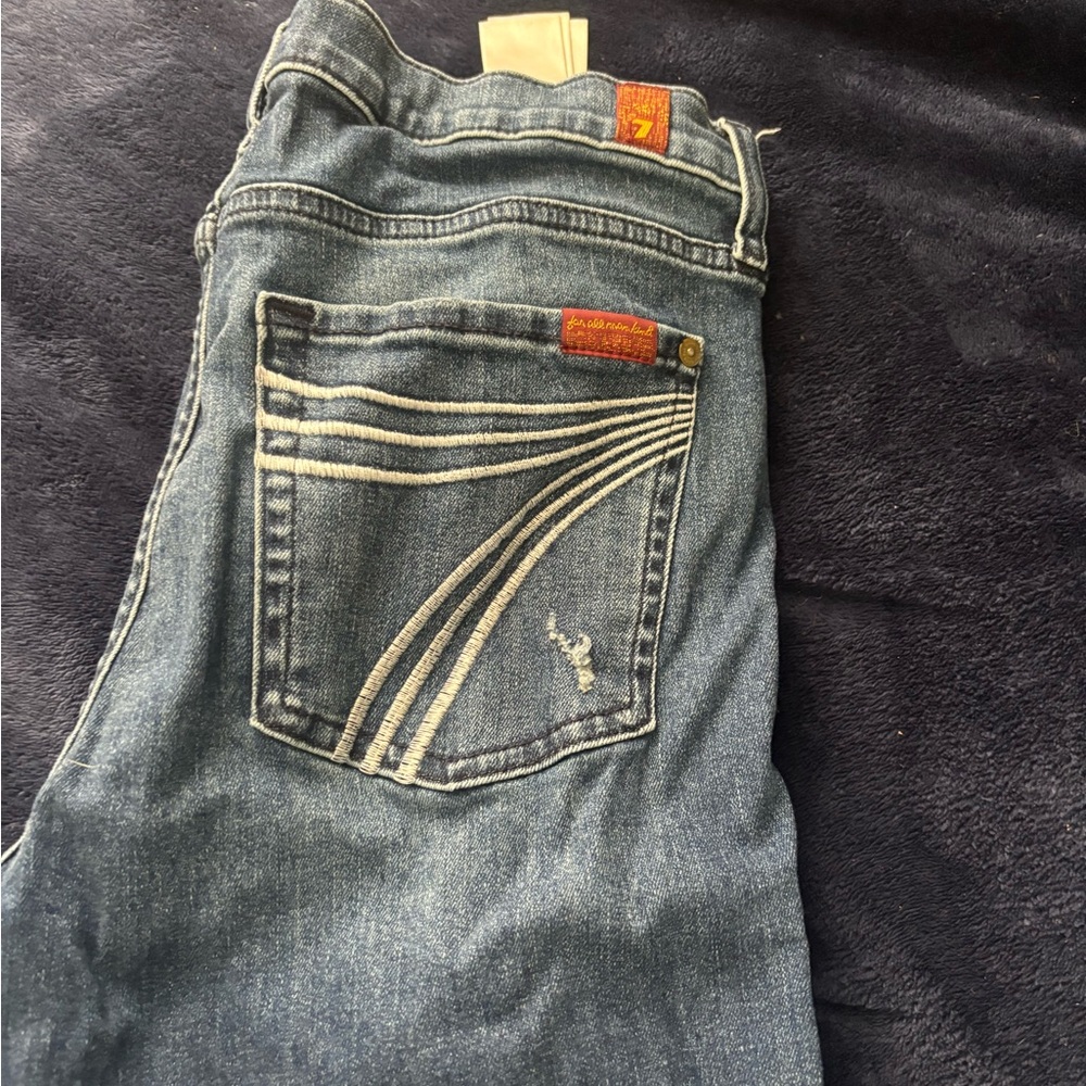 7 For All Mankind Blue Flare Jeans